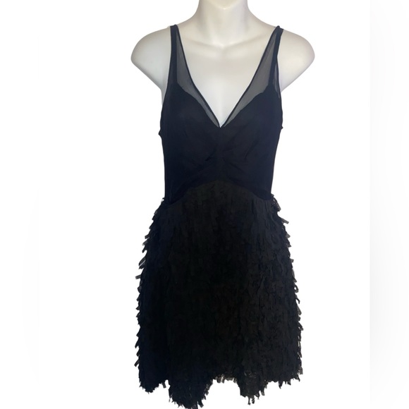 Eva Franco Black Fringe Cocktail Dress - Picture 2 of 11
